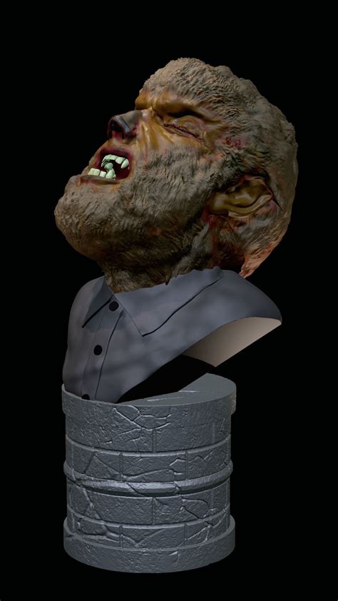 The Wolfman 3d Print Model Werewolf Bust 3d Model 3d Printable Cgtrader