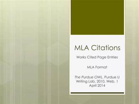 Ppt Mla Citations Powerpoint Presentation Free Download Id2086933