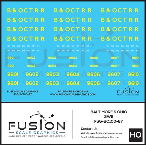 Fusion Scale Graphics Model Railroad Decals Custom Waterslide Decal