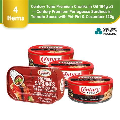 Century Tuna Premium Chunks In Oil 184g X3 Century Premium Portuguese