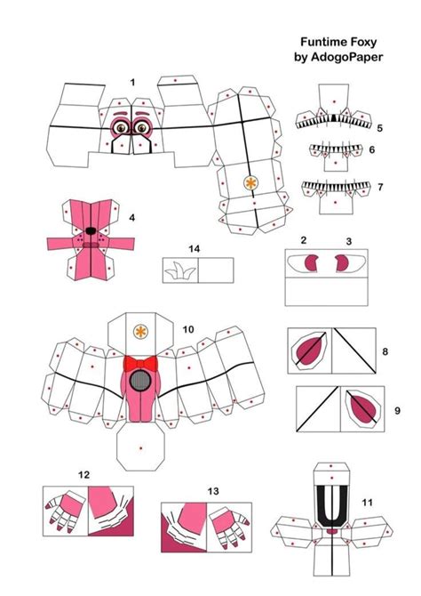 Fnaf Sl Funtime Foxy Part 1 Figuras Geometricas Para Armar Arte Del Origami Dibujos Para Armar