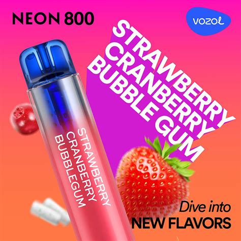 Kit Tigara Electronica Vozol Neon 800 Puff 2 Strawberry Cranberry