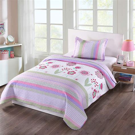 MarCielo 2 Piece Kids Bedspread Quilts Set Throw Blanket for Teens Girls Bed Printed Bedding ...