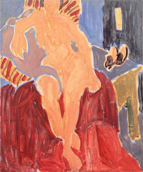 Jean Desire Bascoules Early S French Oil Oil Portrait Of Nude Lady Smoking Cigarette In