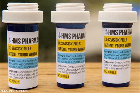 Free Printable Seasick Pills Girls Camp Handouts Playpartyplan