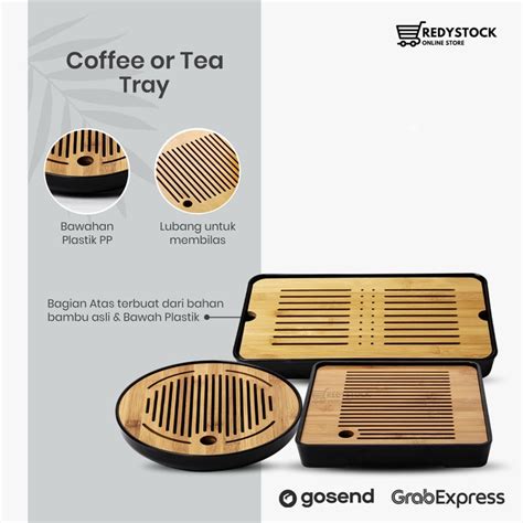 Jual Coffee Or Tea Tray Drain Pan Nampan Bambu Untuk Seduh Teh Dan