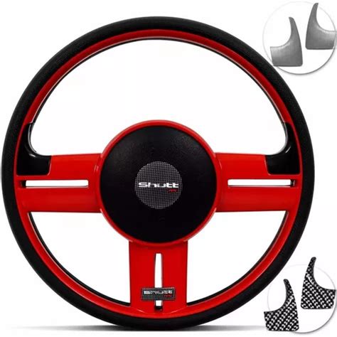 Volante Esportivo Rallye Rs Universal Preto E Vermelho Shutt