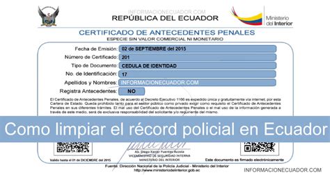 Cómo limpiar sus antecedentes penales en Ecuador 2021 Requisitos y