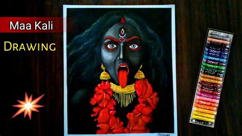 Maa Kali Drawing With Oil Pastel Diwali Special Drawing With Oil Pastel Happy Diwali 2020