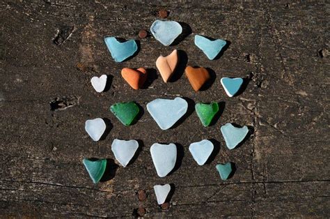 Sea Glass Hearts Various Heart Shaped Beach Finds Set Craft Etsy Glass Heart Heart Shapes