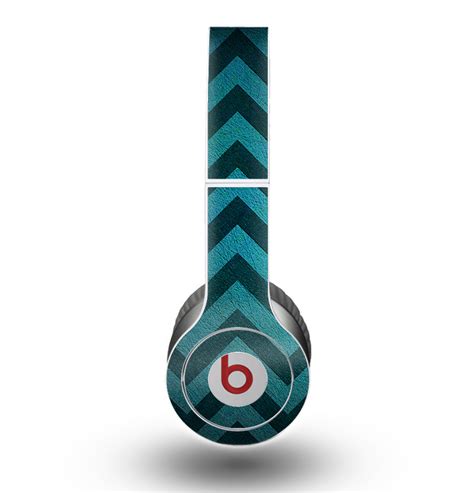 The Teal Grunge Chevron Pattern Skin For The Beats By Dre Original Sol Designskinz