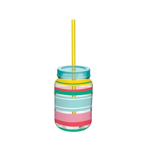 Vaso Acrilico Con Pitillo Rayas De Colores Tu Sitio Ideal