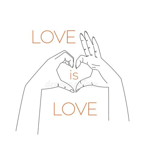 Line Art Hands Making Heart Shape With Fingers Vector Banner With