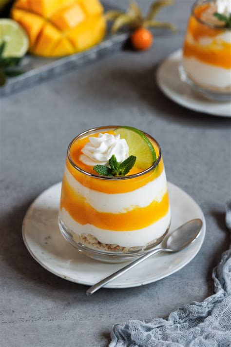 Mango Dessert mit Joghurt ideal für ganze Familie