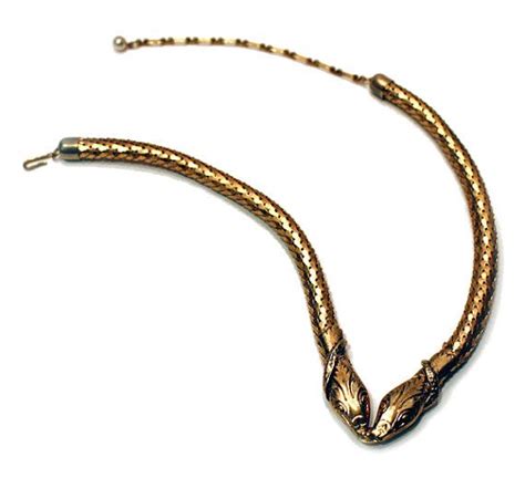 Gold Snake Necklace Whiting Davis Mesh Style By Laeclectica