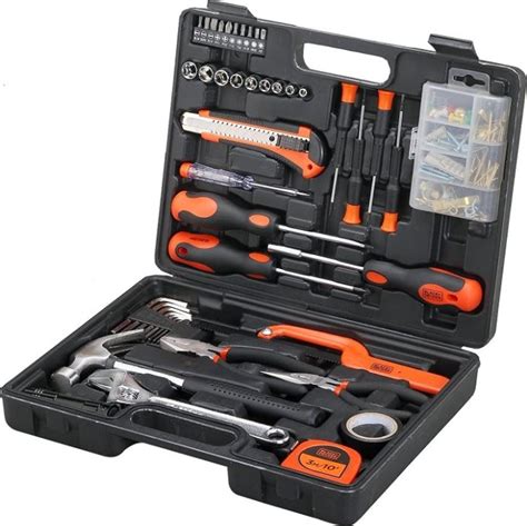 Black Decker 126 Pieces Hand Tool Kit In Kitbox For Home Diy And Professional Use Orange Black