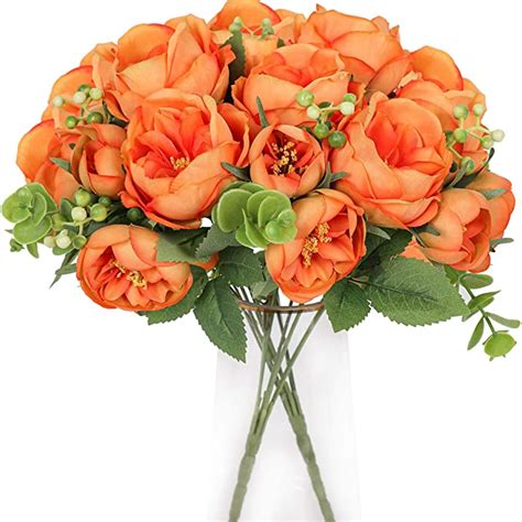 Amazon Nubry Artificial Flowers 2 Bunches Fake Peony Silk Flowers