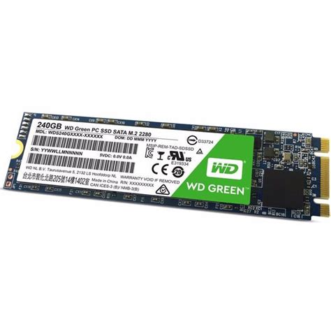 HD SSD 240GB WESTERN DIGITAL GREEN M 2 SATA III 2280 WD M2