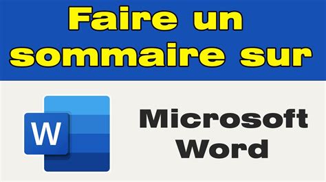 Comment Faire Un Sommaire Automatique Sur Word YouTube