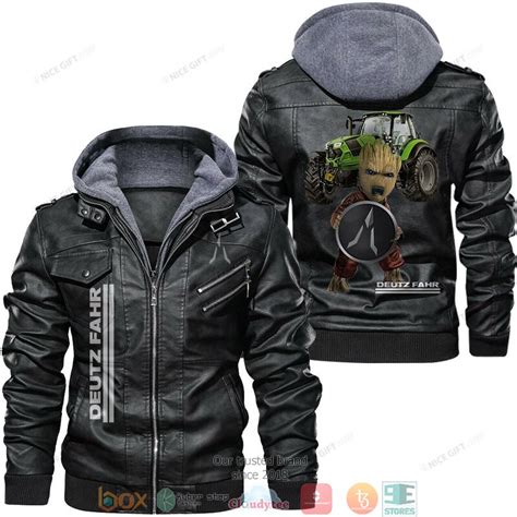 Hot Deutz Fahr Green Baby Groot Leather Jacket Boxbox Branding Luxury