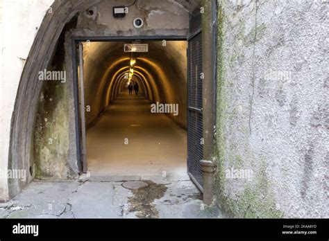 Entrance Gri Tunnel Tunel Gri Radi Eva Zagreb Croatia Stock