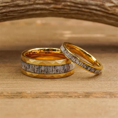 Antler Rings For Men Deer Antler Wedding Bands For Men