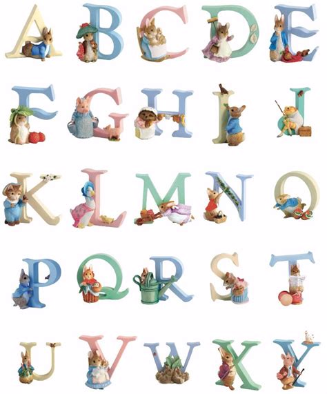 Range Of Border Fine Arts Beatrix Potter Alphabet Letters Figurine