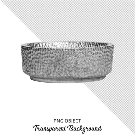 Premium Psd Front View Of Silver Plate Or Bowl On Transparent Background