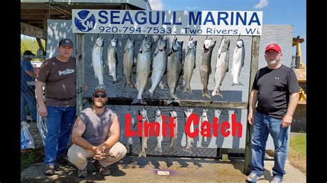 Salmon And Trout Fishing Lake Michigan Limit Catch Two Rivers WI