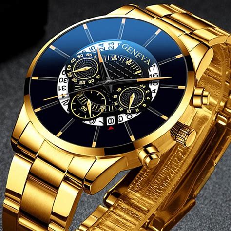 Geneva Watches Men 2020 Quartz Classic Wristwatch Steel Belt Luxury Calendar Business Casual