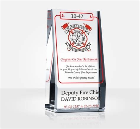 Deputy Fire Chief Retirement T Plaque Diy Awards