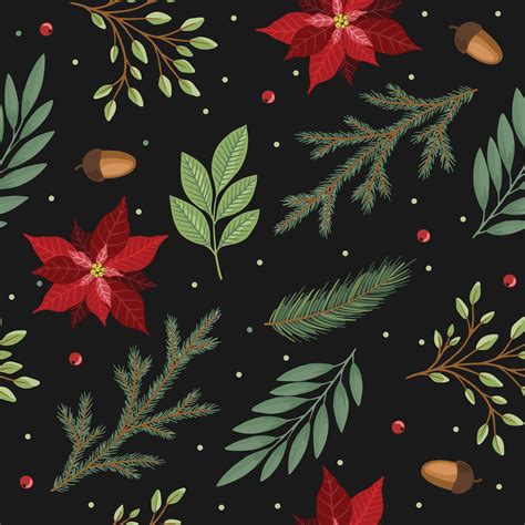 Christmas And Happy New Year Seamless Pattern With Christmas