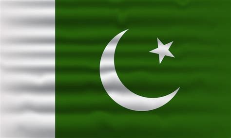 Premium Vector Pakistan National Flag Waving Realistic Vector