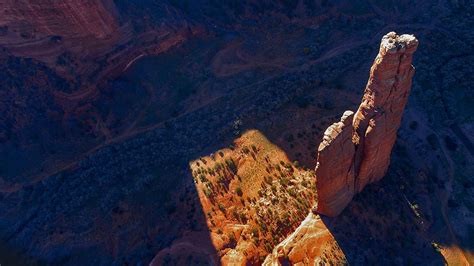 Arizona Shadow Aerial View Landscape Sunlight Rock Nature Shrubs