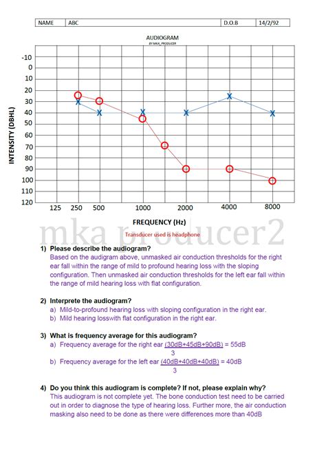 Audiogram Worksheet Audiologis