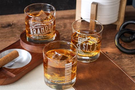 Custom Personalized Whiskey Glass Custom Rocks Glass Custom Groomsmen