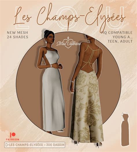 Exclusive Pieces Les Champs Elysées Miss Valentine Sims 4 tsr