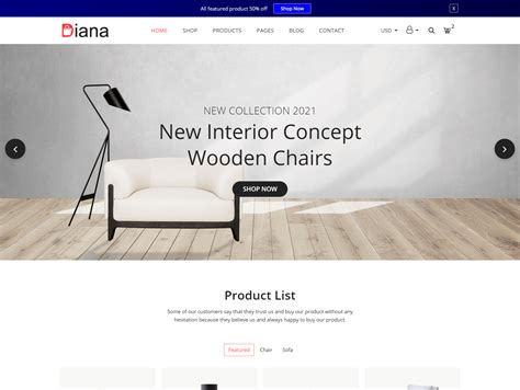 Diana Furniture Store Ecommerce Template By Hasthemes On Dribbble