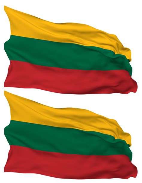 Free Lithuania Flag Waves Isolated In Plain And Bump Texture With