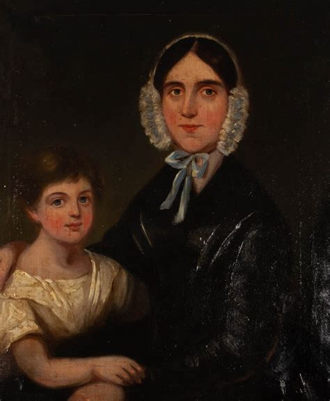 Fine Early 19th Century Oil Portrait Of A Mother And Child Art