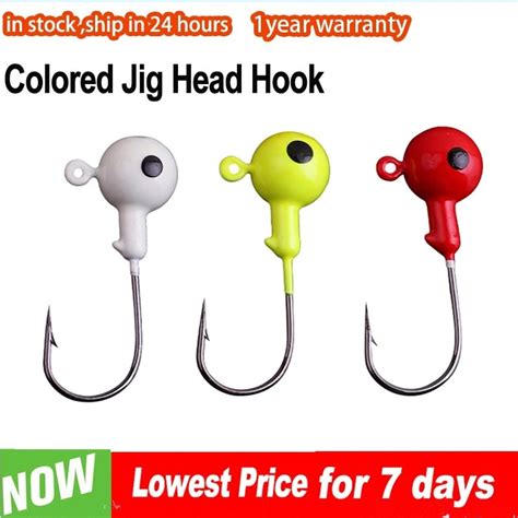 Pcs Fishing Hook Crank Jig Lead Head Hook G G Colored Round Head