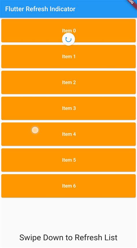 Flutter Refresh Indicator A Pull To Refresh Listview With Example