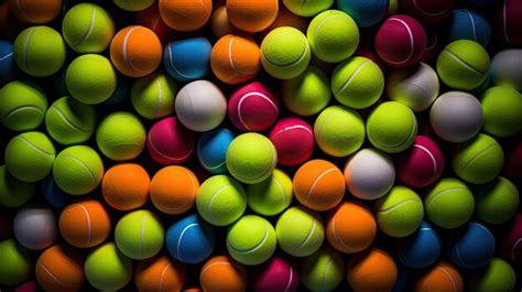 Premium Photo Vividly Colored Tennis Balls In Store Display With Textures