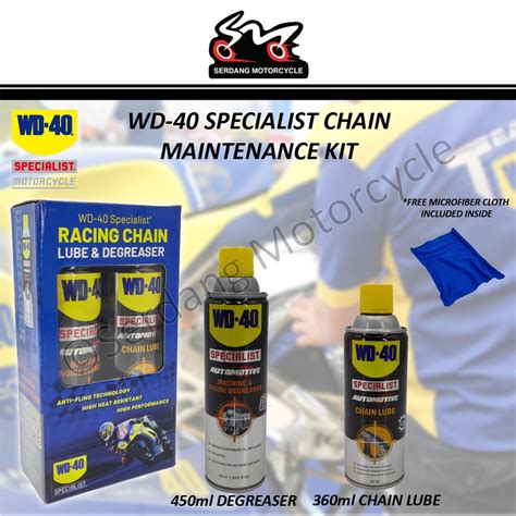 Wd 40 Chain Maintenance Kit 3 In 1 Chain Lube Spray Minyak Rantai