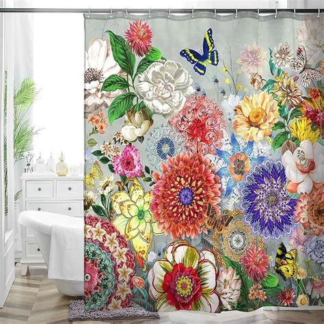 Vibrant And Artistic Shower Curtains With Hooks Elevate Your Bathroom