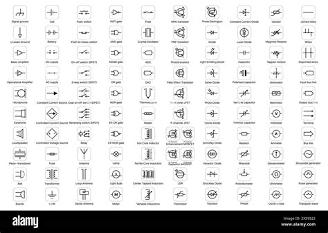 Electric and electronic circuit symbols of elements and components ...