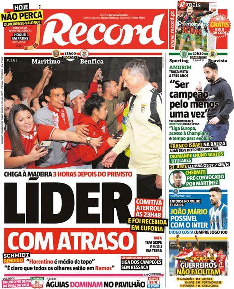 Capa Jornal Record Mar O Capasjornais Pt