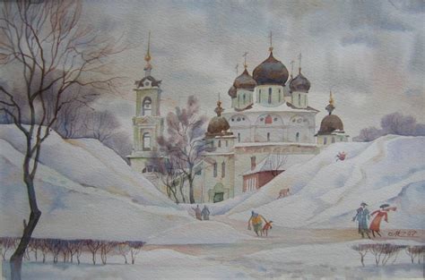church in abramtsevo russian church winter snow trees belltower ...