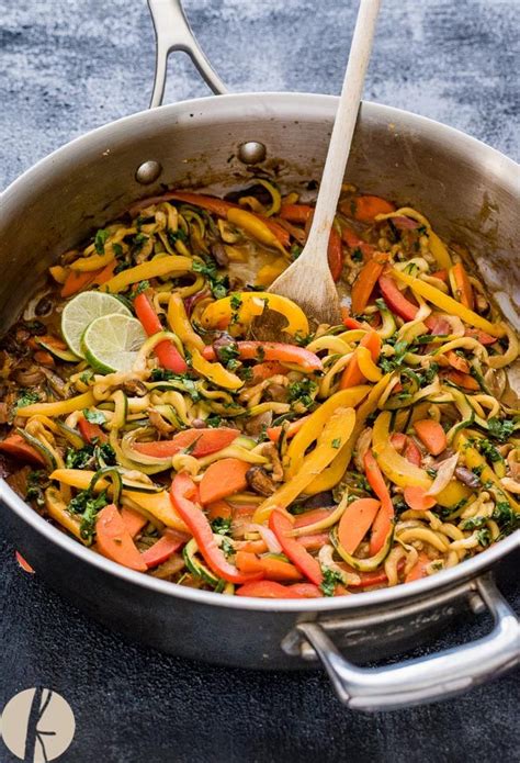 Vegetarian Thai Peanut Zucchini Noodles Flavor The Moments