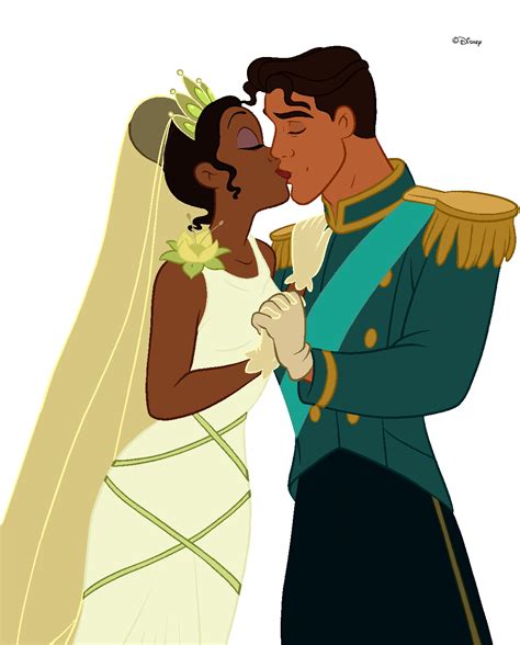 Princess Tiana And Prince Naveen Kiss